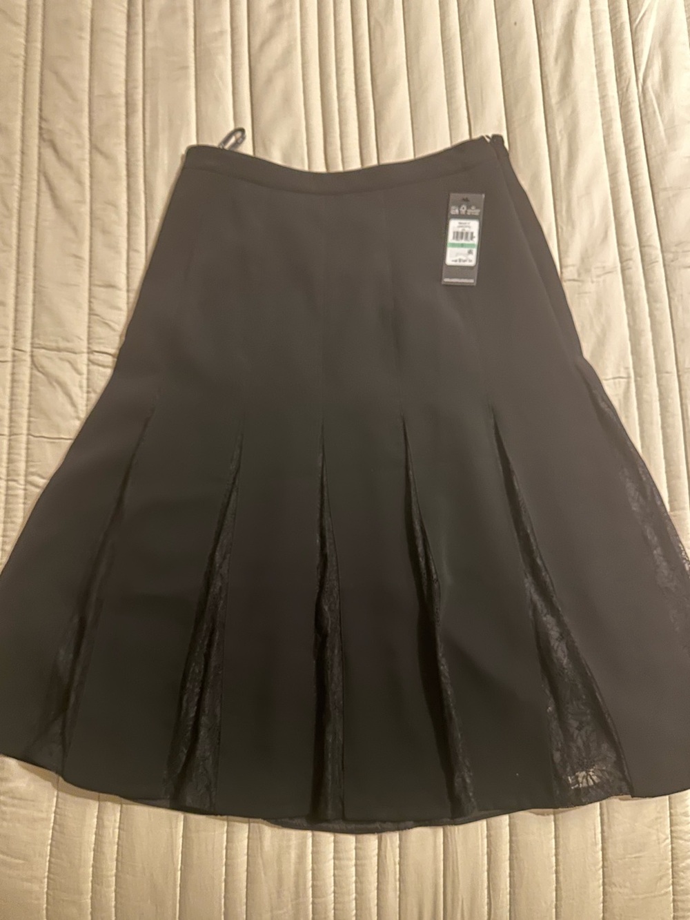 Karl Lagerfeld Women's Lace Inset Midi Skirt - Picture 8 of 15